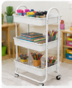 EDUPLAN TROLLEY 3 TIER WHITE 35x45x80 CM