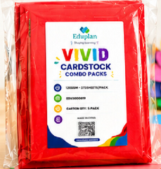 Eduplan Vivid Cardstock Combo Packs (120gsm- 375sheets/bag)