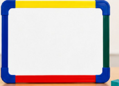 WHITE BOARD  20X30 CM A4 WITH RAINBOW FRAME EDUPLAN