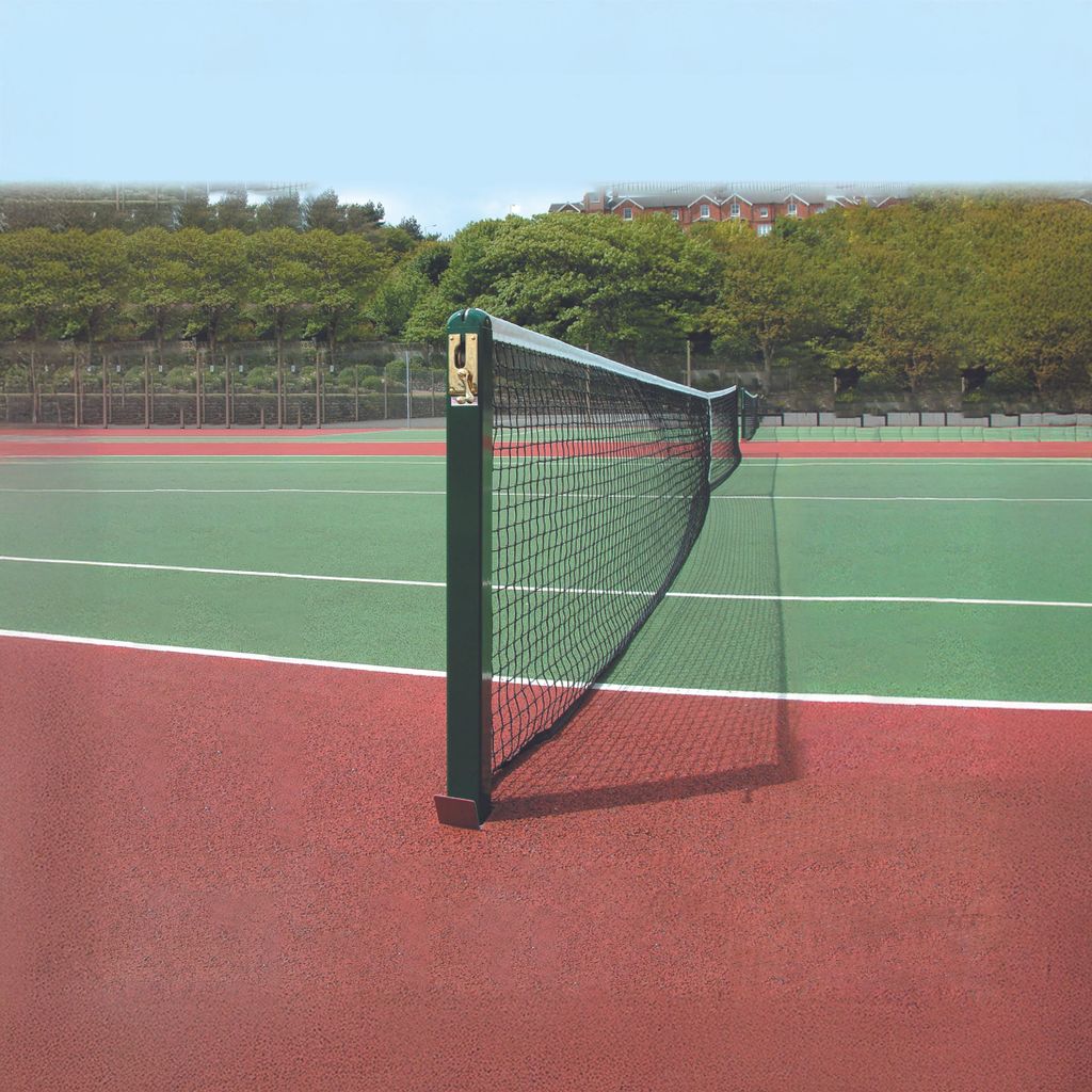 STEEL SQUARE TENNIS POSTS - S8 76MM, WITH SOCKETS (PAIR)