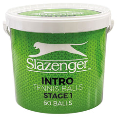 SLAZENGER MINI TENNIS GREEN STAGE 1 BALL 51G, 65MM, BUCKET OF 60