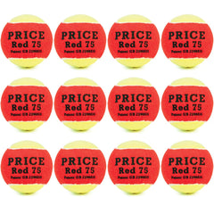 RED 75 TENNIS BALL 44G, 75MM, RED/YELLOW, SET OF 12