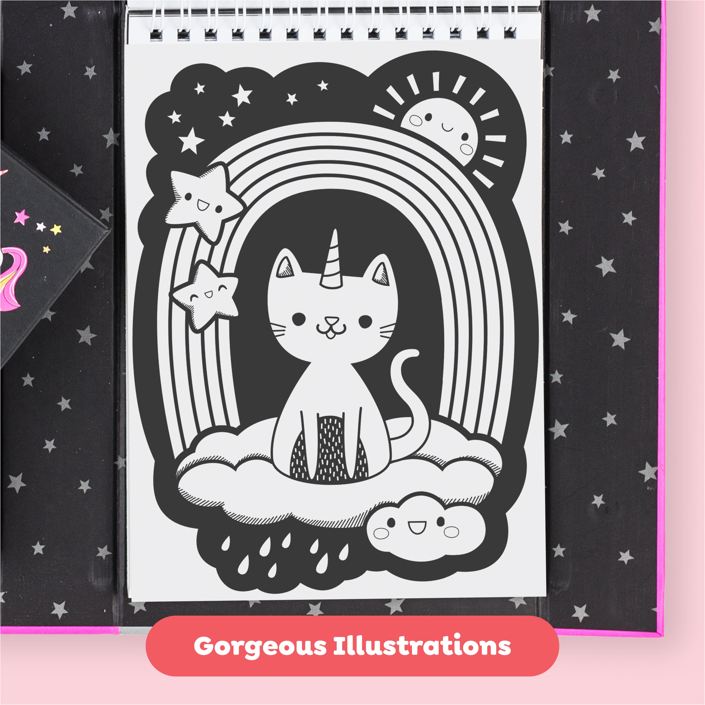 Neon Colouring Set - Unicorns and Friends (5 Years +)