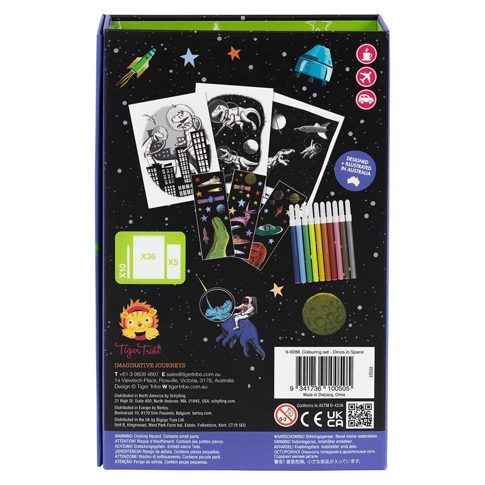 Colouring Set - Dinos In Space (3 Years +)