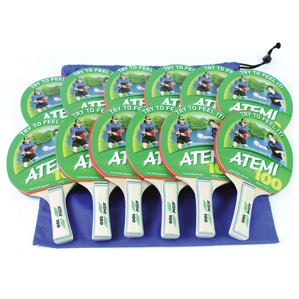 ATEMI 100 TABLE TENNIS BAT BAG OF 12