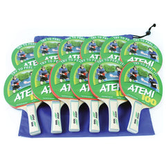ATEMI 100 TABLE TENNIS BAT BAG OF 12