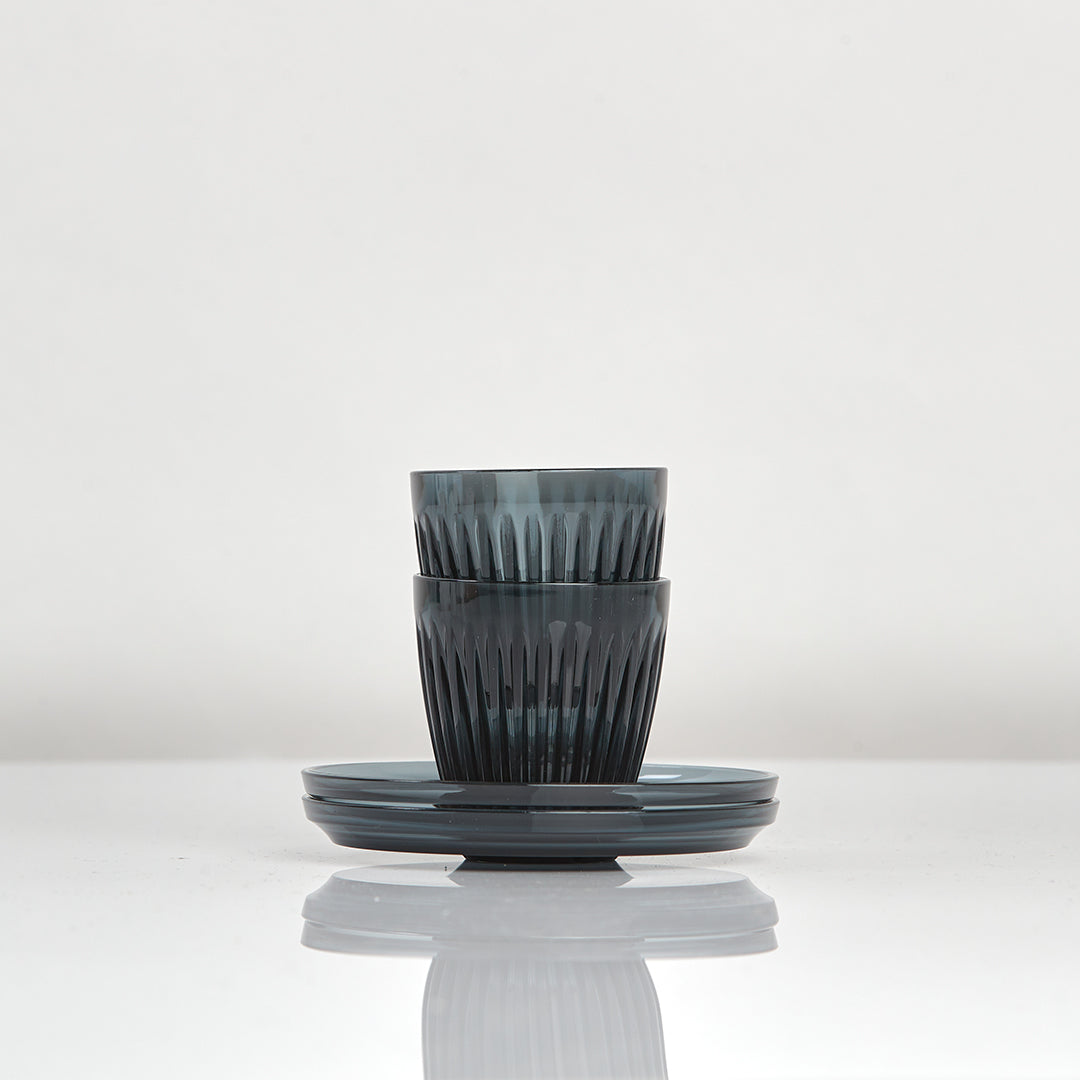 3oz Espresso HuskeeRenew Cup & Saucer Set of 2 - Smoke
