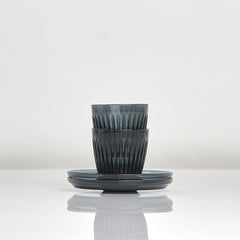 3oz Espresso HuskeeRenew Cup & Saucer Set of 2 - Smoke
