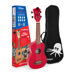 Octopus Academy soprano ukulele - Candy apple red