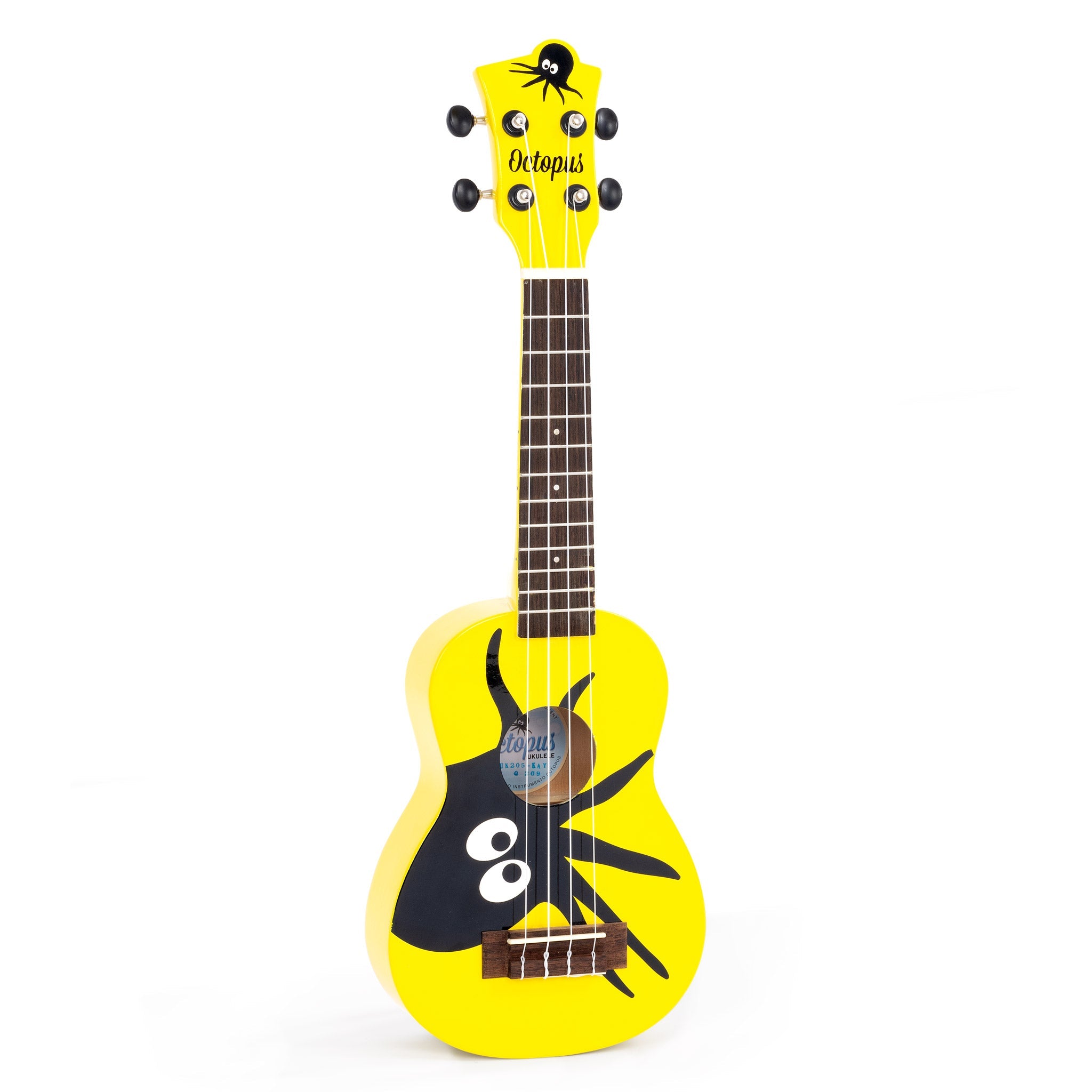 Octopus Academy graphic soprano ukulele - Yellow with Octopus