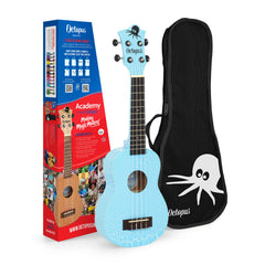 Octopus Academy soprano ukulele - Light blue and white crackle