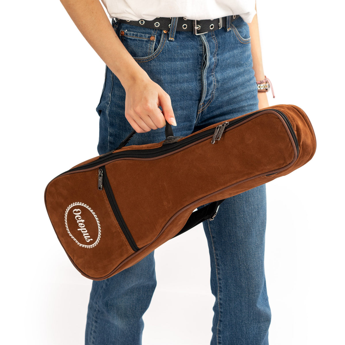 Octopus UK57 dark brown suede effect ukulele gig bag - Soprano
