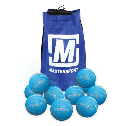 MOLTEN SOFT TOUCH VOLLEYBALL BLUE, SIZE 5, BAG OF 10