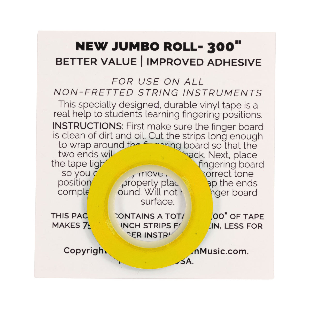 VFT Orchestral string fingering tape - Yellow