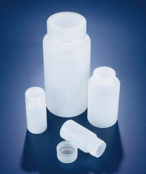 HDPE Plastic Bottles with Wide Neck and PP Screw Cap - 100mL x 10pcs