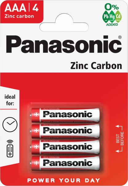 Batteries, Zinc Carbon, AAA Size, 15V (Pack 4)