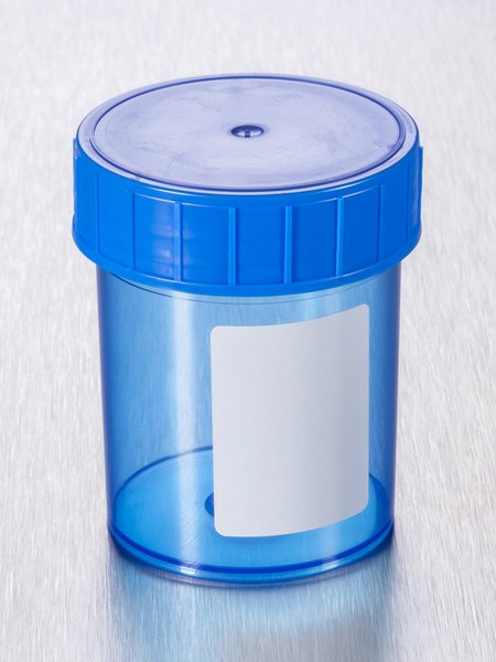 Container, Universal, Sterile, Blue PP, White Label, Blue Cap, 125ml, TP52C-021 (Pack 380)