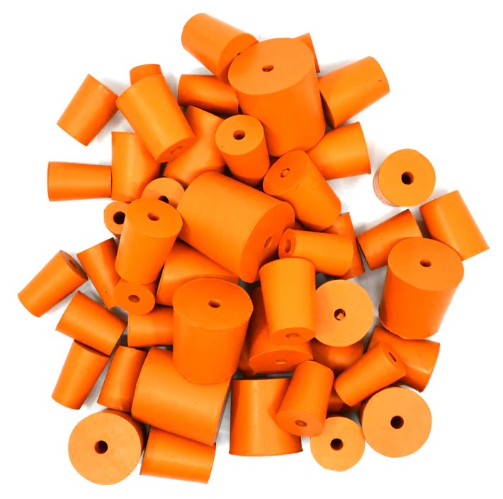 Stopper Rubber - One Hole bottom 19mm,top 22mm, length 28mm ( Pack of 10)