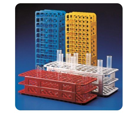 Test Tube Rack, Poly Prop, 20mm Dia Hole, 40 holes (4x10), Blue (Pack 20)