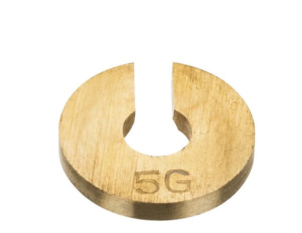 Weight, Slotted, Brass, 5g (Each)