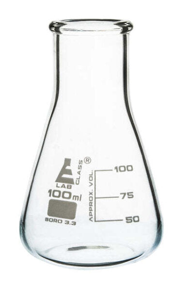LabGlass®Flask Conical 100ml, wide neck, borosilicate glass (Pack of 12)