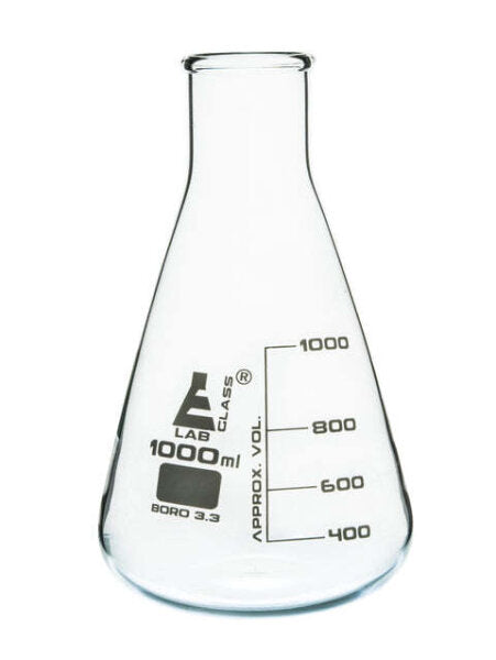 LabGlass®Flask Conical 1000ml, wide neck, borosilicate glass (Pack of 6)