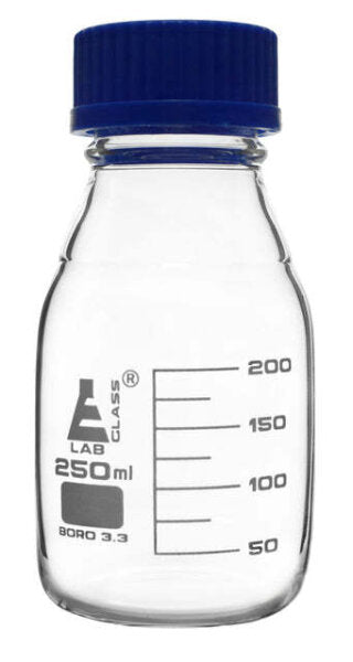 Bottle Reagent graduated, borosilicate glass, with screw cap (GL 45) 250ml. (Pack of 10)