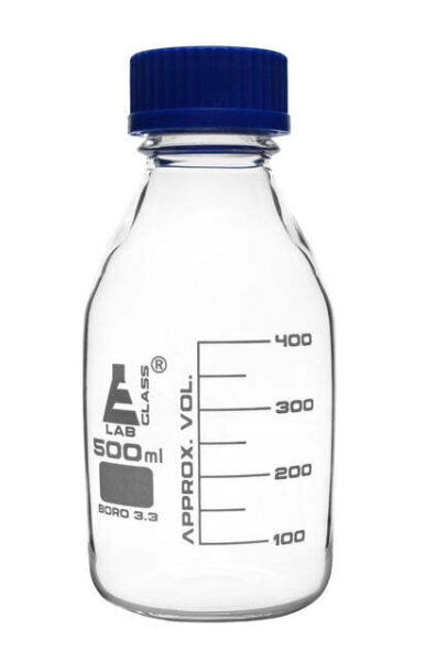 Bottle Reagent graduated, borosilicate glass, with screw cap (GL 45) 500ml. (Pack of 10)