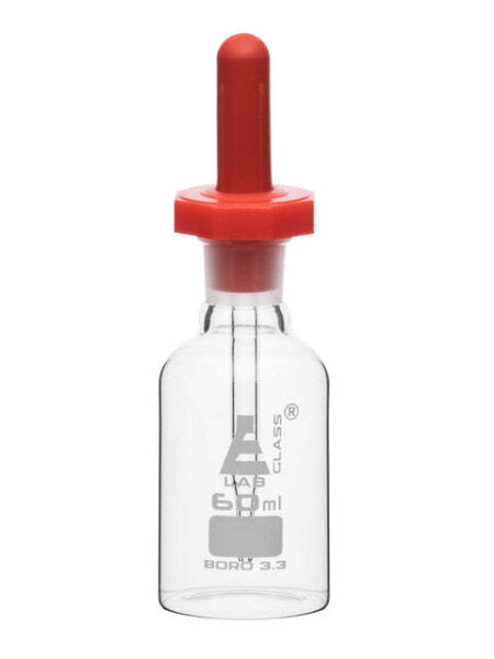 Bottle Pipette Dropping, clear glass, 60ml. (Pack of 6)