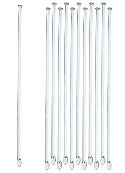 Rods, Glass, Soda, 0.5m x 7mm dia x300mm (Pack 10)