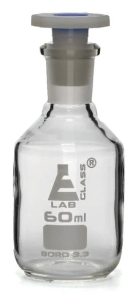 Clear Glass Reagent Bottle with Plastic Stopper - 60mL x 6pcs