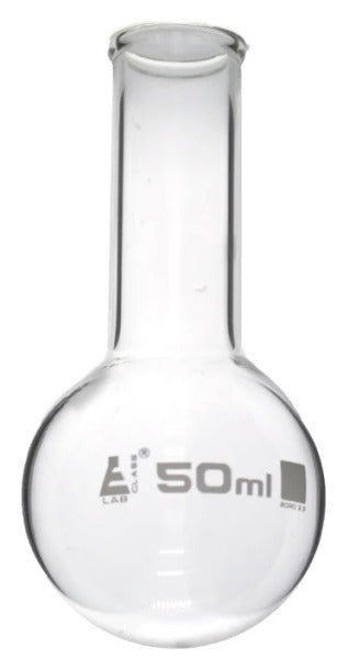 Borosilicate Glass Round Bottom Flask Narrow Neck - 50mL x 12pcs