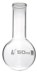 Borosilicate Glass Round Bottom Flask Narrow Neck - 50mL x 12pcs