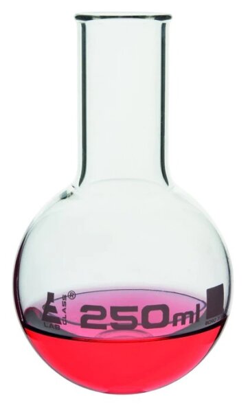 Borosilicate Glass Round Bottom Flask Narrow Neck - 250mL x 12pcs