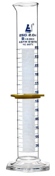 Graduated Glass Measuring Cylinder Class B to ASTM E1272 Std - 250mL