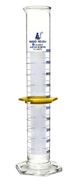 Graduated Glass Measuring Cylinder Class B to ASTM E1272 Std - 1L