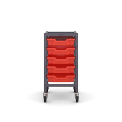 Trolley Sets with Trays - Under-bench Single Column with 5x F1 Shallow Trays