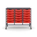 Trolley Sets with Trays - Treble Column with Runners for 18 x F1 Shallow Trays