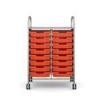Callero Science Trolley Double with 16 x F1 Shallow Trays