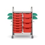 Callero MakerSpace Double Trolley with 8x F1 Shallow Trays and 4x F2 Deep Trays