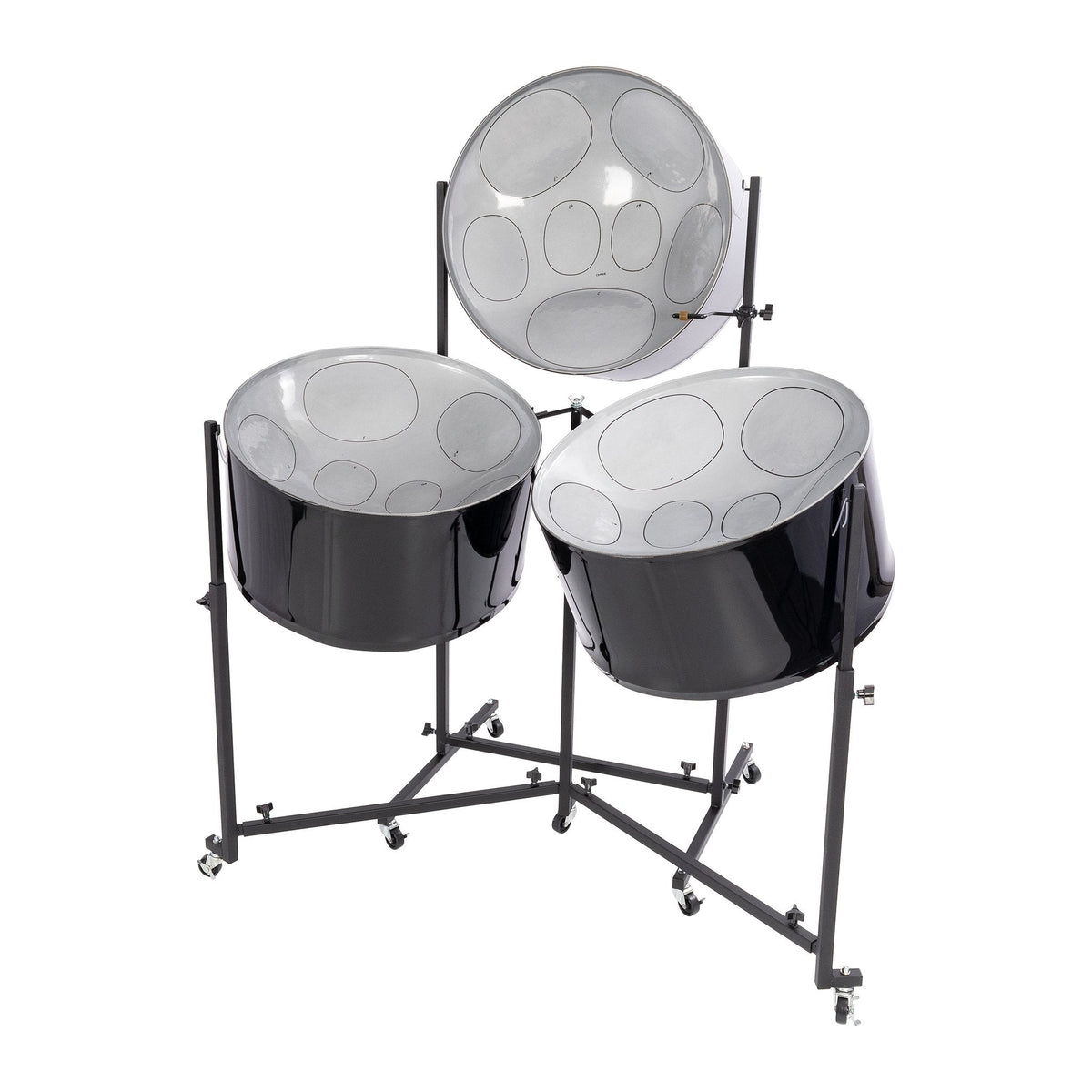 Percussion Plus Hammer Series triple cello steel pans, painted finish