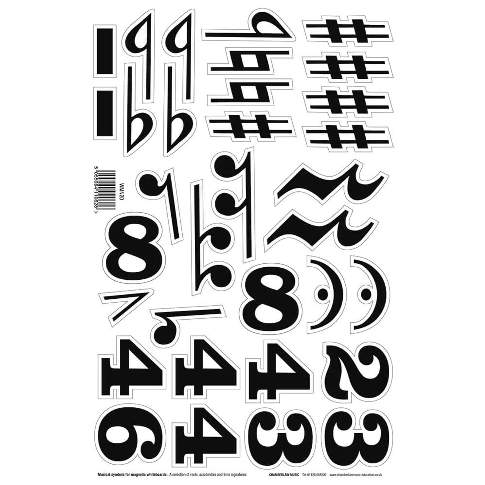 Magnetic symbols 1 - rests, accidentals and time signatures