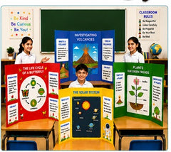 Eduplan Presentation Boards 90x120 CM Asst 1x4 Tri-Fold EDUP3765