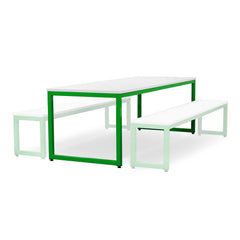 Monarch dining table with white top - Apple green