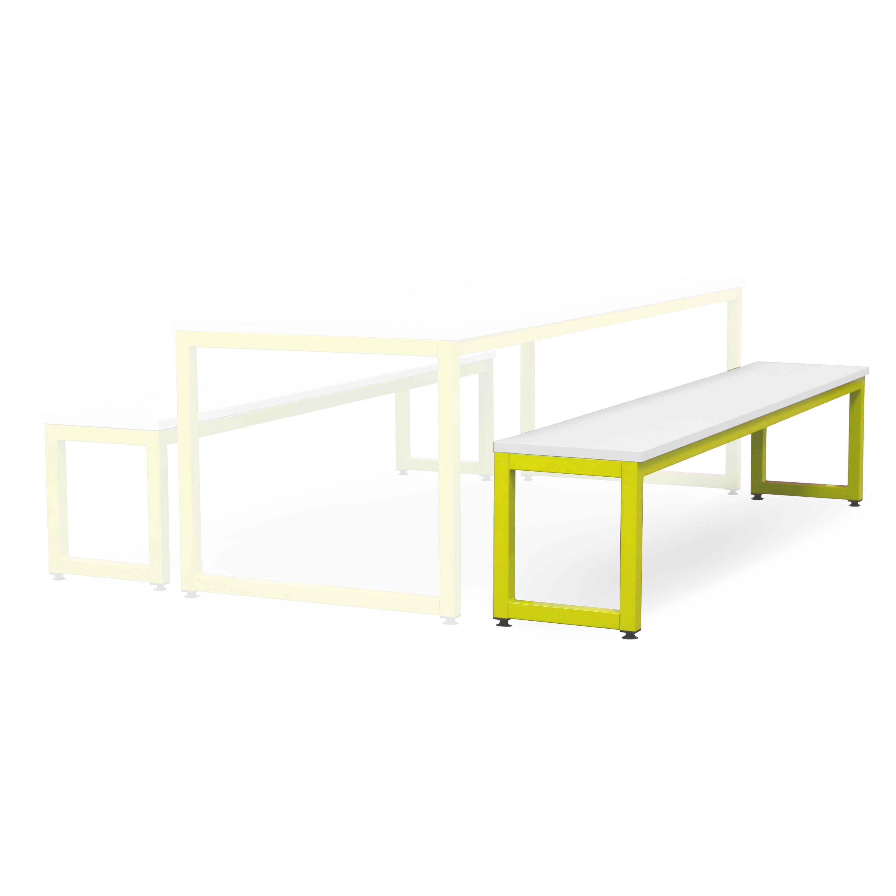Monarch dining bench with white top - Yellow