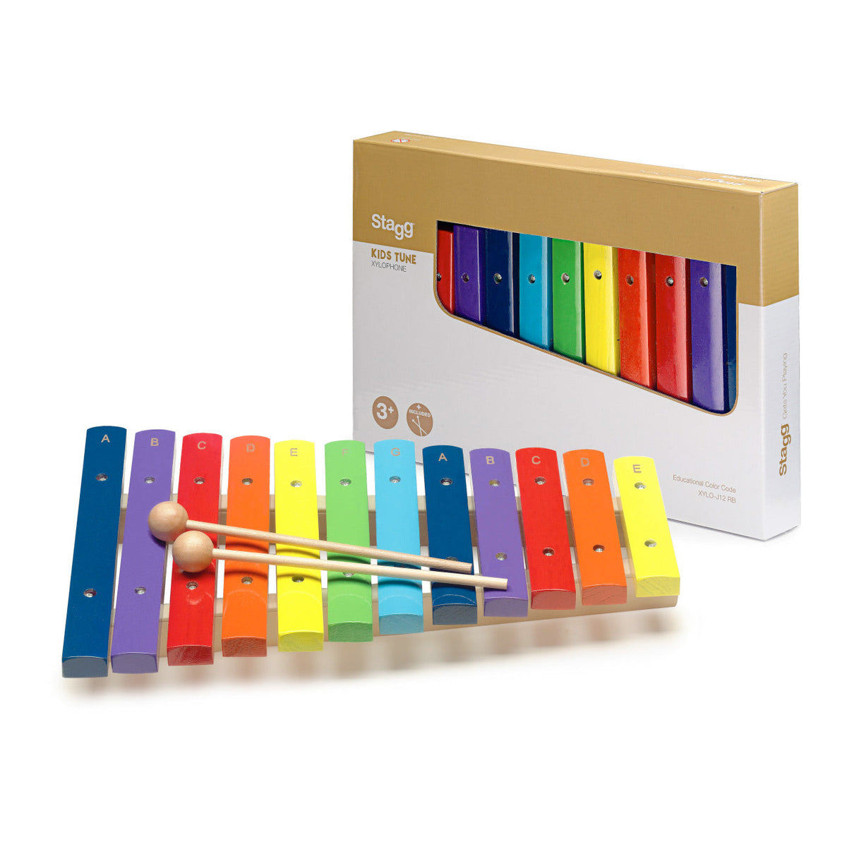 Stagg xylophone with colour-coded keys - 1.5 octaves