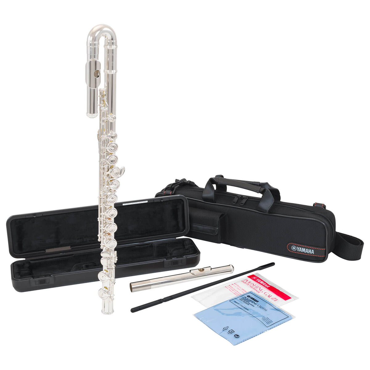 Yamaha YFL212U student flute outfit with curved & straight heads