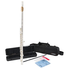 Yamaha YFL312GL step-up flute outfit with gold lip plate
