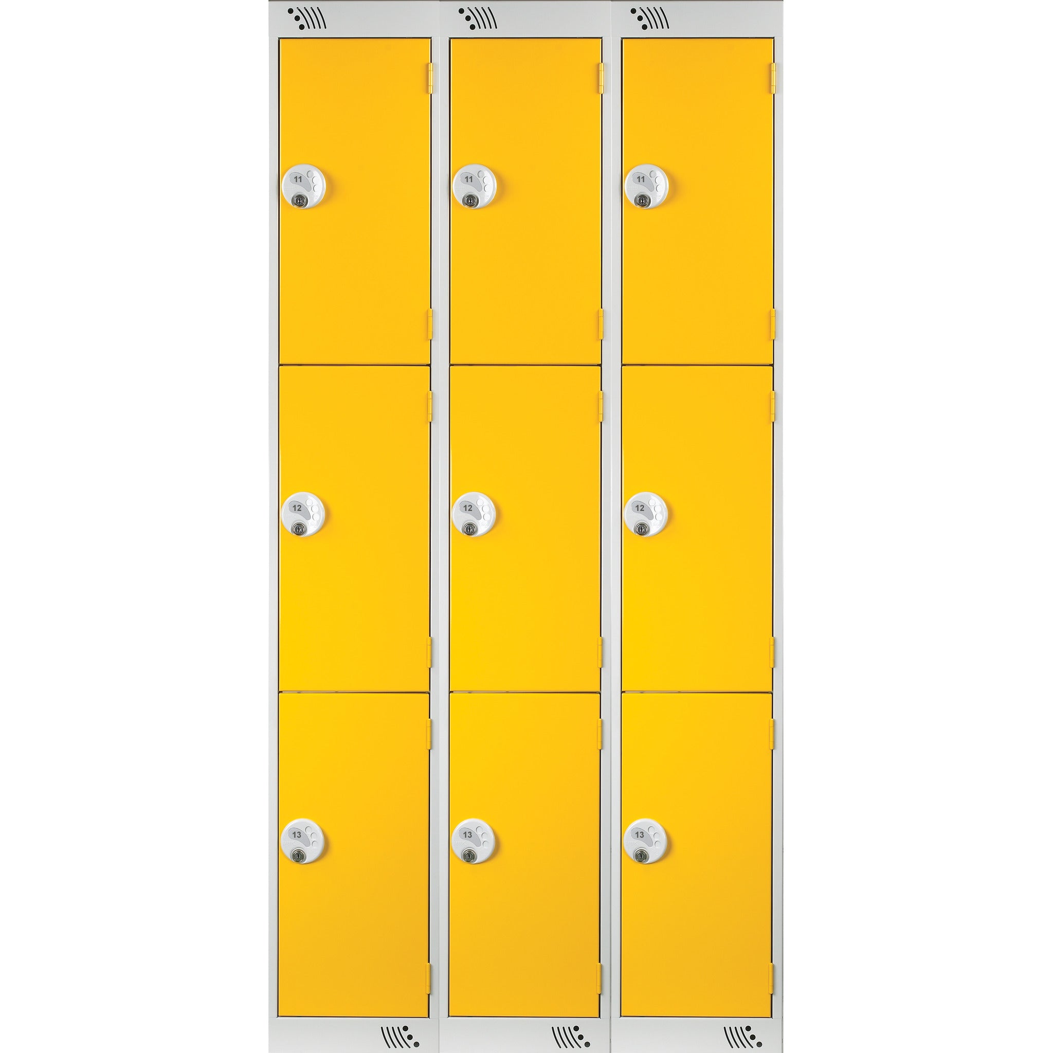 Locker 3Dr/3Nest K/Lock-Yellow Doors