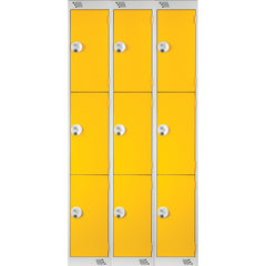 Locker 3Dr/3Nest K/Lock-Yellow Doors